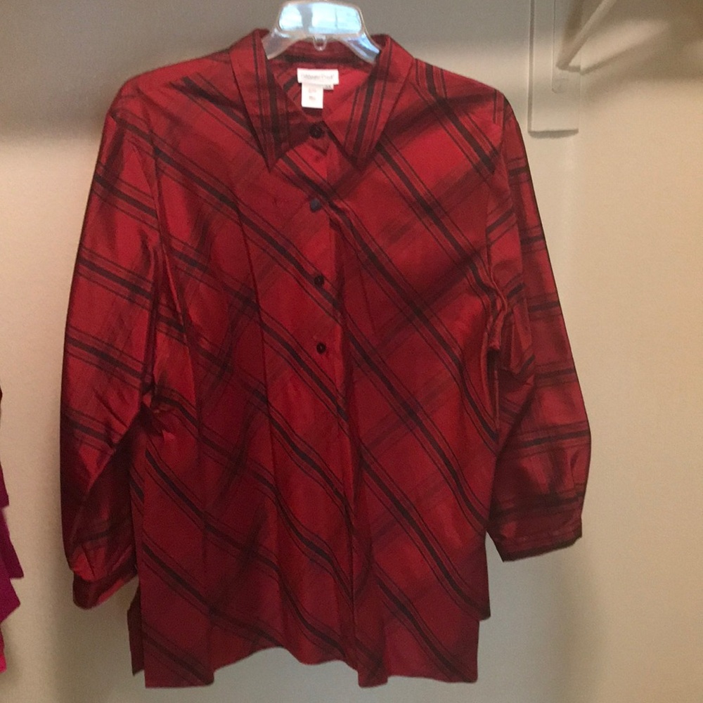 Silk Plaid Blouse
